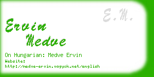 ervin medve business card